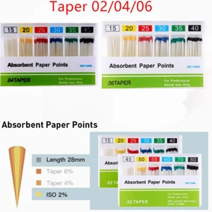 Dental Root Canal Endo Absorbent Paper Points Taper 0.04/ 0.02 /0.06 15#-40# - Picture 1 of 109