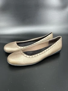 Walking Cradles Leather Metallic Gold Flats Loafers Embellished Womens 11 M - Picture 1 of 6