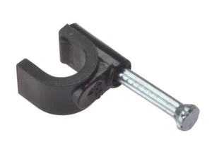 Forgefix - Cable Clip Round Coax Black 6-7mm Box 100 - Picture 1 of 1