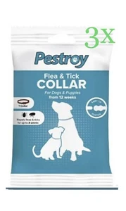 3x cuello para pulgas y garrapatas de pestroy para perros y cachorros durante 12 semanas - Imagen 1 de 2