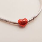 Metallic Red  Heart Charm