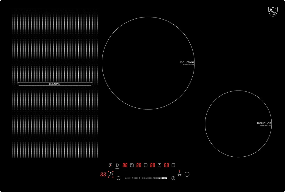 K&H 4 Zonen 77cm FLEX SLIDER Induktionskochfeld Autark Eingebaut 77-IN-6800FLX