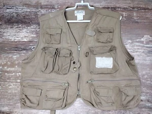 Ausable  Khaki Fly Fishing Vest Zipper Front Many Pockets Mens Size Large L - Picture 1 of 11