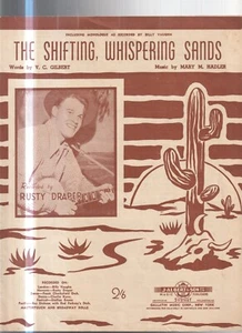 VINTAGE SHEET MUSIC ,THE SHIFTING , WHISPERING SANDS , RUSTY DRAPER - Picture 1 of 1