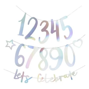 Create Your Own Party Banner Custom Number Birthday Anniversary Garland Bunting - Picture 1 of 3