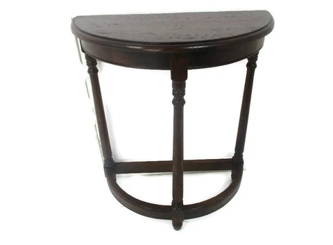 Carved Wooden Wall Hallway Console table Half Moon Vintage Cover