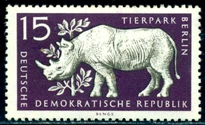 1956 Berlin Zoo,Black Rhino/rhinoceros,Diceros bicornis,Germany DDR,Mi.553,MNH - Picture 1 of 1