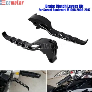 Black Brake Clutch Levers Kit For Suzuki Boulevard M109R VZR1800 M90 2006-2017 - Picture 1 of 8