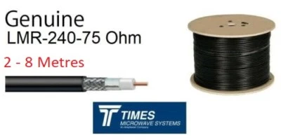 LMR-240-75 Times Microwave coaxial 75 Ohm Low Loss coax Cable LMR 2-8m - Image 1 of 4