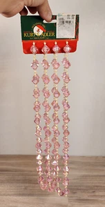VTG. KURT ADLER SANTA’S WORLD Pink Plastic Bead Garland, 9 Feet, Christmas NOS - Picture 1 of 4