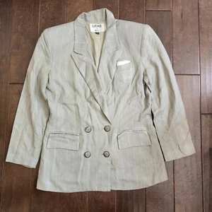 Kasper A.S.L Jacket Women's Blazer Pinstripe Tan - Size 10 - Picture 1 of 19