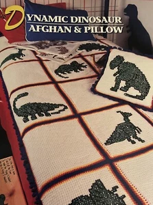 CROCHET Annie’s Afghan Quilt Club ~Dynamic Dinosaur Afghan And Oil~PATTERN Only~ - Picture 1 of 2