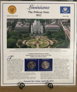 State Of Louisiana From Statehood Quarters & Stamps Collection - Picture 1 of 2