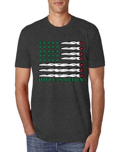 Camiseta Dope Nation Flag Weed Mary Jane Fumar Hierba Hombres Premium Tri Mezcla - Imagen 1 de 8
