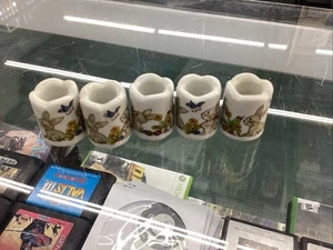 Vtg Funny Design W. Germany Miniature Taper Candle Holders Bunny Rabbits Easter - Picture 1 of 3