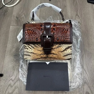 🌸 NWT BRAHMIN EXOTIC “FELINE RIZZO” MINI FRANCINE TIGER PECAN OMBRE MELBOURNE - Picture 1 of 7