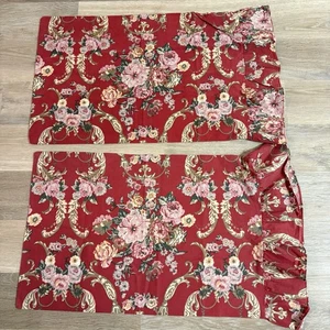 Vtg 2 Ralph Lauren Danielle Marseilles Red Floral Ruffled Standard Pillowcases - Picture 1 of 9
