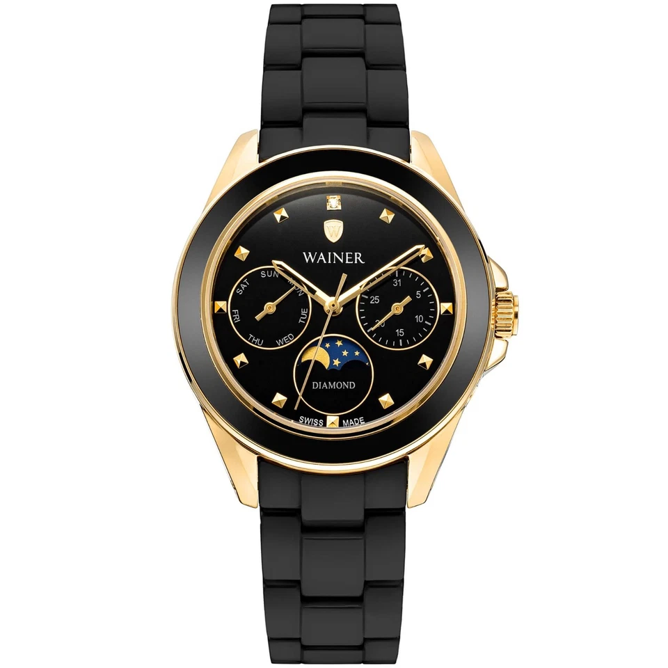 Reloj Pulsera Mujer Wainer Hecho en Suiza WA.18040-C Diamante Cerámica Foto 1 de 4