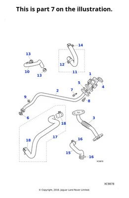 Jaguar Genuine Exhaust Gas Recirculation Pipe EGR Hose Line Fits XJ XF AJ87734 - Image 1 of 4