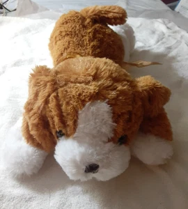 Peluche mediano marrón y blanco cachorro perro peluche 14" juguete - Imagen 1 de 6
