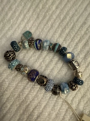 NWT ZALES AUTHENTIC PERSONA CHARM BRACELET 20 PERSONA BEADS $695 - Image 1 of 4