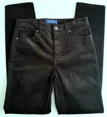 Pantalones Brooks Brother cintura alta pierna recta negros pana talla Op 26 nuevos sin etiquetas Foto 1 de 4