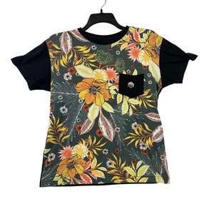 Oakley Shirt Mens Small Black Floral Pocket Tee Botanical Print Brazil Casual - Picture 1 of 9