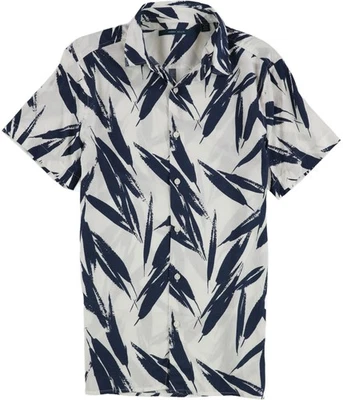 Perry Ellis Mens Printed Button Up Shirt, White, Small - Image 1 of 2