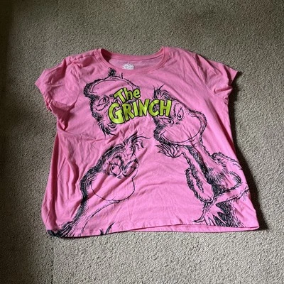 CHRISTMAS  The Grinch Dr Seuss Barbie Pink XXL JR’s Women’s T Shirt Top Clothing - Image 1 of 4