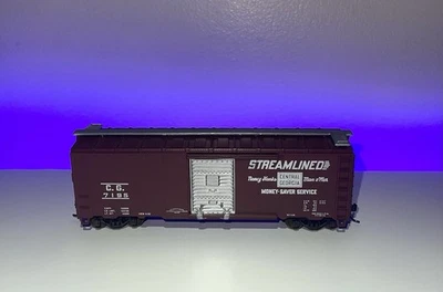 Athearn HO 40' Box Car - Streamlined Central Of Georgia CG #7195 w/ Metal Wheels - Image 1 of 4