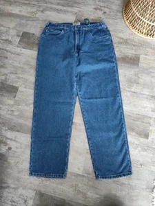 L.L. Bean Comfort Waist Flannel Lined Double L Stonewashed Denim Jeans 37x32 NWT - Picture 1 of 19
