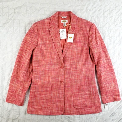 Новый Talbots куртка размер 12 текстурированный шелк блейзер красный кнопка карьера с подкладкой $148 новый с Ярлыками - Изображение 1 из 4