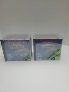 Lot Of 2 10 Pack Verbatim Data Life Plus CD-RW/650 MB Recordable Discs 1999- NOS - Picture 1 of 3
