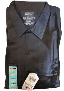 Dickies Men’s 3 XL Essential Work Black Shirt Long Sleeve Temp Control Flex - Picture 1 of 1