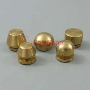 Solid Brass Screw Head Screw back Feet Purse Handbag Nailheads Spike Spot Stud - Picture 1 of 11