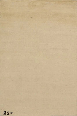 Handmade Gabbeh Solid Design Wool Modern Rug - Ivory" 3x4 ft - Image 1 of 4