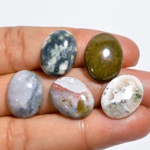 35 Carat Natural Ocean Jasper Oval Shape Loose Gemstone Cabochon 5 Pieces lot - Picture 1 of 4