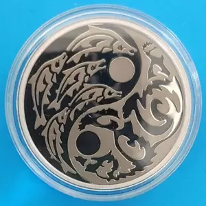 2015 Cook Islands 5 $ Predator and Prey Grizzly / Salmon 1 oz Feinsilber - Bild 1 von 11
