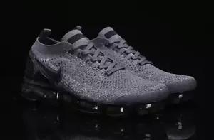 Nike, Inc. Air VaporMax Flyknit 2 Grey Black Air Cushion Men's Shoes NEW - Foto 1 di 5