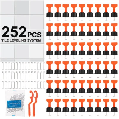 252pc Wall Floor Clip Leveler Tool Tile Leveling System Kit Reusable Tile Spacer - Image 1 of 4