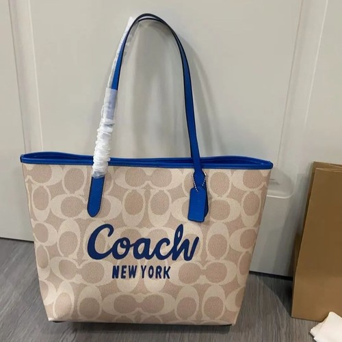 Borsa Coach City Tote Bag Firmata Tela Grafica CY705 Borse Donna Outlet Nuova