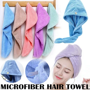 Fast Dry Long Microfiber Hair Towel Wrap Turban For Women Bath Head Spa Cap AU - Picture 1 of 12