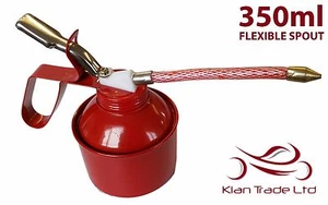 350ml OIL CAN - FLEXIBLE SPOUT. LUBRICANT THUMB PUMP STEEL BODY RUBBER HOSE - Picture 1 of 2