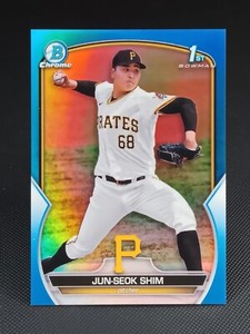 2023 1st Bowman Chrome Prospects Blue Refractor 084/150 #BCP-153 Jun-Seok Shim