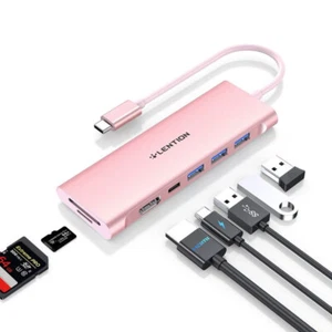 LENTION USB-C to USB3/SD card Adapter C36b Rose Gold 2D - Picture 1 of 4