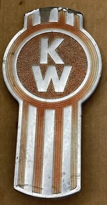 VINTAGE Kenworth KW Truck Emblem Hood Badge Center Chrome K170-45 - Image 1 of 4