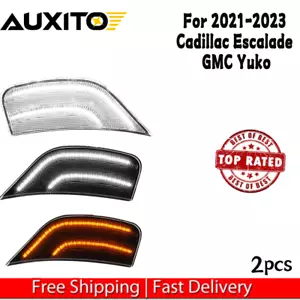 2PCS LED Smoked Bumper Side Marker Light FOR 2021-2023 Chevrolet Suburban Tahoe - Picture 1 of 27