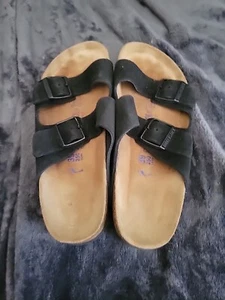 Birkenstock 39 Suede Black Arizona Sandals - Picture 1 of 6