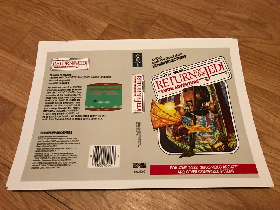 Star Wars ROTJ Ewok Adventure rare proof sheet box cover (Intellivision, 1983) - Image 1 of 1