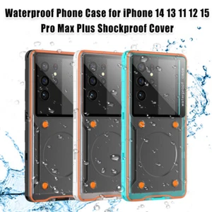Custodia telefono impermeabile per iPhone 14 13 11 12 15 Pro Max Plus antiurto - Foto 1 di 24
